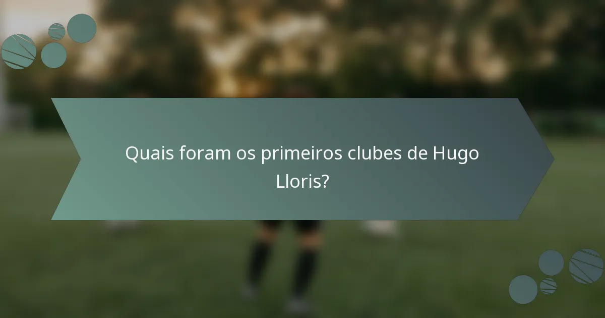 Quais foram os primeiros clubes de Hugo Lloris?