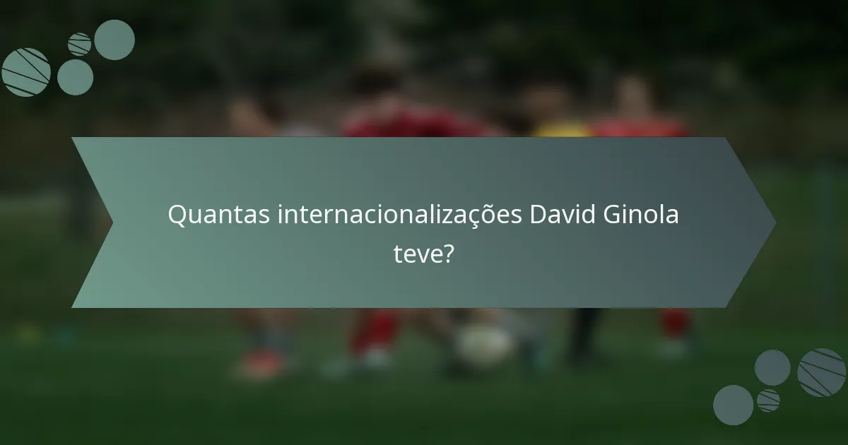 Quantas internacionalizações David Ginola teve?